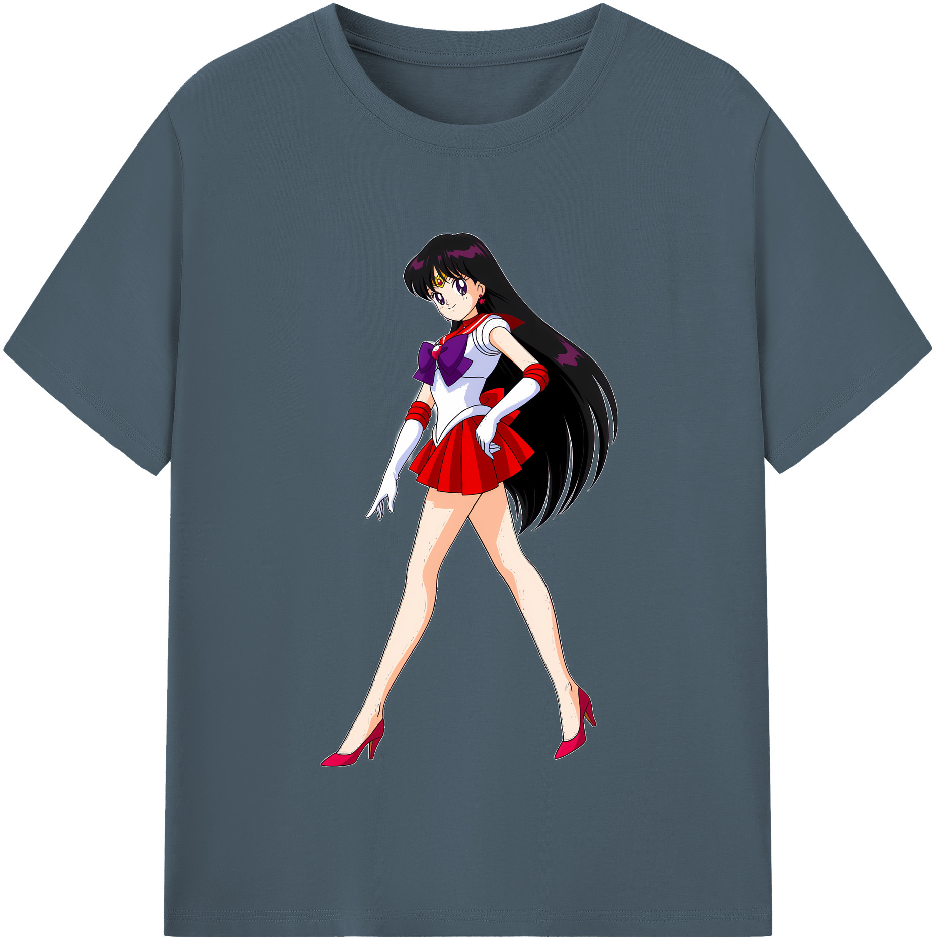 （画像用） 美少女戦士セーラームーン 火野レイ ひの レイ Sailor Moon Hino Rei （セーラーマーズ,Sailor Mars） 綿100％半袖Tシャツ（フロントプリント）